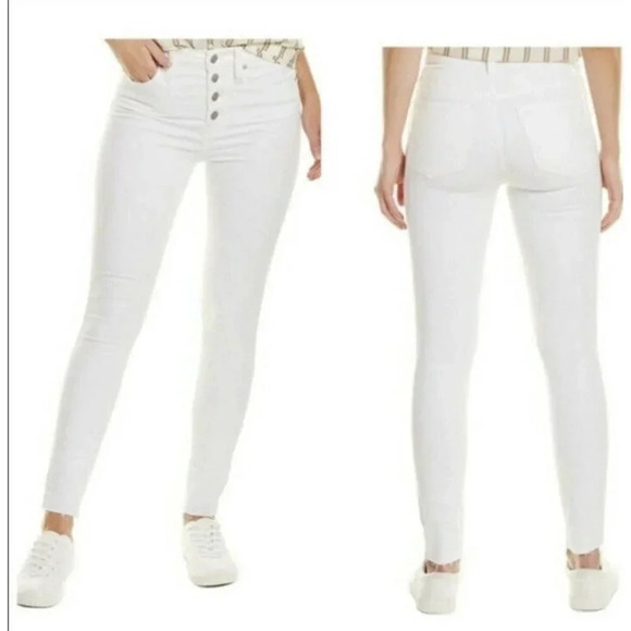 Madewell Mid Rise Skinny Jeans Button Fly White Women’s 36” NWT - Picture 2 of 8